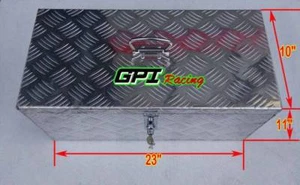 23"X11"X10" ALUMINUM PICKUP TRUCK TRUNK BED TOOL BOX TRAILER STORAGE+LOCK - Picture 1 of 7