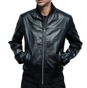 Men's 24 Legacy Corey Hawkins Black Leather Jacket (X-Large) - Picture 1 of 5
