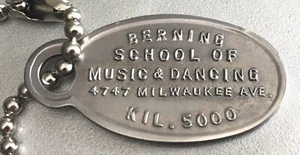 VTG Charge Coin Tag: BERNING SCHOOL OF MUSIC & DANCING; Chicago IL; Owners #899 - Picture 1 of 2