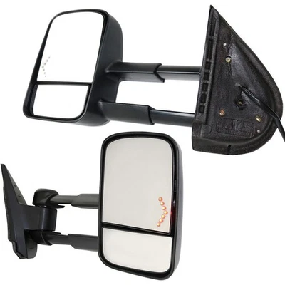 Juego de espejos retrovisores eléctricos de remolque para 07-13 Chevy Silverado 1500 2500 señal de flecha térmica Foto 1 de 4