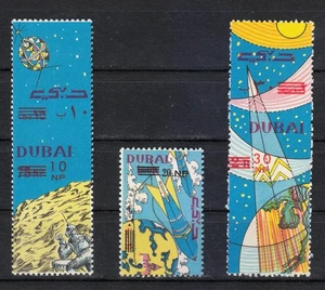 Dubai 1964 MNH Mi 157-159 Surcharged . Space Satellites ** - Picture 1 of 2