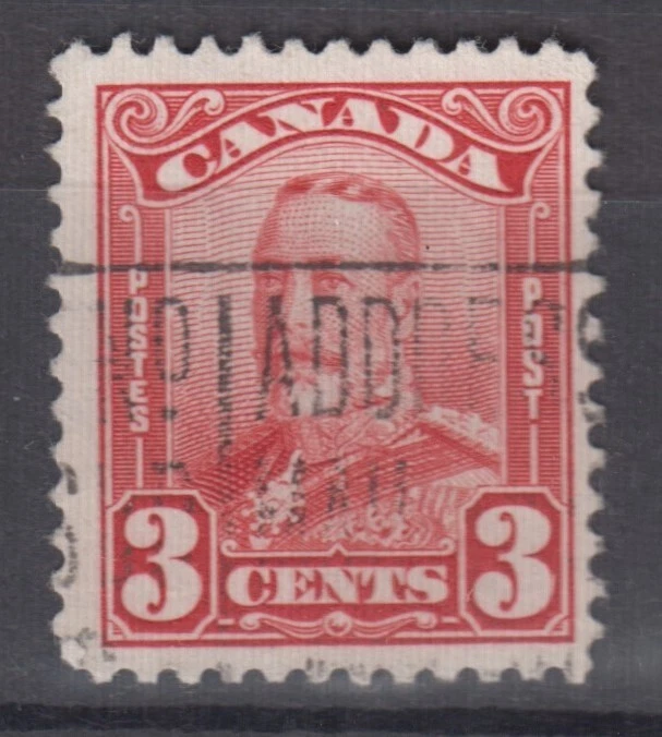 Canadá Scott #151 3 centavos carmín oscuro "KGV Scroll" F Foto 1 de 1
