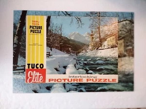 Tuco Triple Thick Interlocking Puzzle Winter Scene Germany Vintage Wood Fiber - Picture 1 of 14
