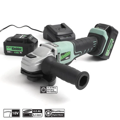 Kielder KWT-007-02 18V Professional Heavy-Duty 115mm Angle Grinder With 2 x 4.0A