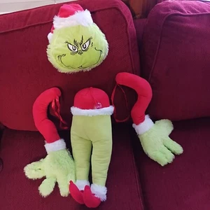 Dr. Seuss The Grinch Santa WHO STOLE CHRISTMAS Plush Car Or Window Deco. - Picture 1 of 15