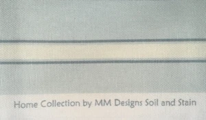 MM Designs Light Blue White Stripe Canvas Home Decor Fabric 1.5 Y B6 - Picture 1 of 5