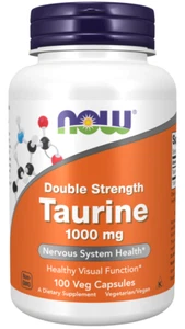 NOW Foods Double Strength Taurin 1000mg 100 vegetarische Kapseln, Nervensystem - Bild 1 von 4
