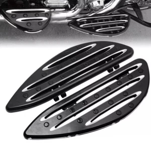 Black Front Driver Passenger Stretch Floorboard For Harley Touring Softail Dyna - Picture 1 of 8