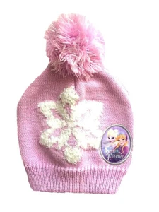 H&M Disney Frozen lila Bommel Beanie Mütze Elsa und Anna Größe 4-6 - Bild 1 von 2
