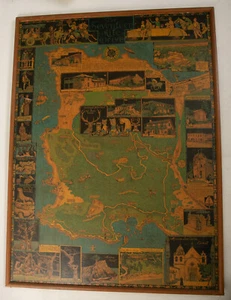 Mapa de conducción de diecisiete millas (M3L/JSF6) Pebble Beach California Jo Mora temprano - Imagen 1 de 24