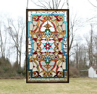 Panel vitral estilo Tiffany joya 20,5" W x 34,5" H. Foto 1 de 4