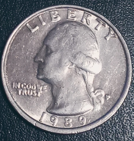 1989P💥Washington Quarter Double Obverse/Reverse See Pics Errors Very Nice Coin Cover