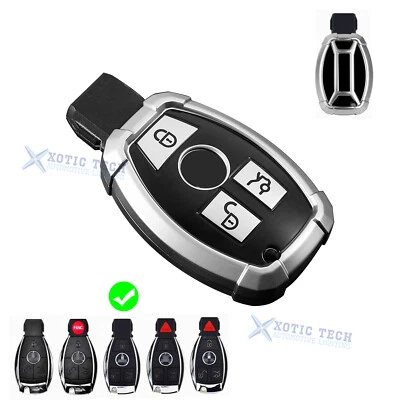 Funda protectora completa plateada para llave remota inteligente para Mercedes-Benz C E GLA Foto 1 de 4