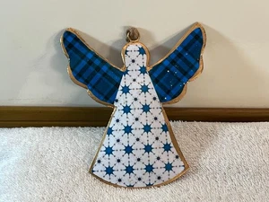 Christmas ornament rustic tin dual sided angel PO9394 - Picture 1 of 4
