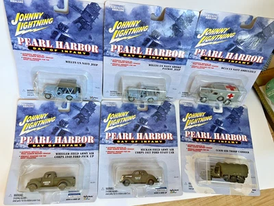 2001 Johnny Lightning Pearl Harbor Day of Infamy MOC 1:64 Car Vehicle Set of 6 - Image 1 of 4