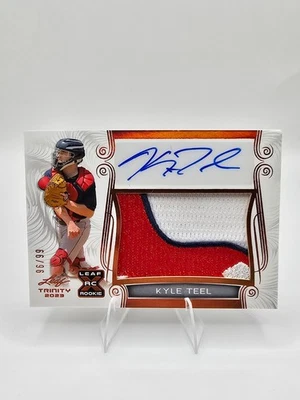 Kyle Teel 2023 Leaf Trinity RC Patch Auto /99 RPA RC Boston Red Sox LOGO PATCH - Image 1 of 2