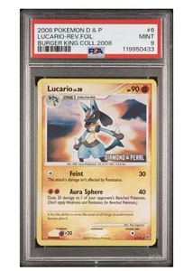 2008 Pokemon Lucario Reverse Holo Foil 6/130 Burger King Collection PSA 9 CGC... - Picture 1 of 2