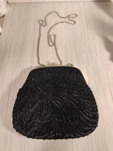 Bolso clutch de noche Vanessa negro con cuentas - Imagen 1 de 5