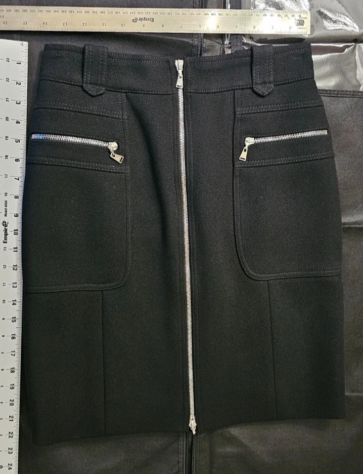 LOUIS VUITTON черная шерстяная юбка размер 40 с молниями - Изображение 1 из 4