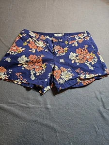 Old Navy Women's Size 10 Chino Blue Floral Multicolor Shorts - Picture 1 of 5