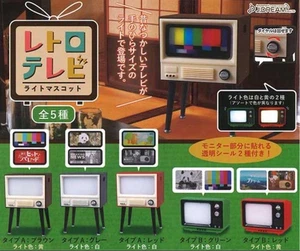 Retro TV Luz Mascota Vol.2 Juego Completo 5 Cápsula Juguete Gacha NUEVO - Imagen 1 de 2