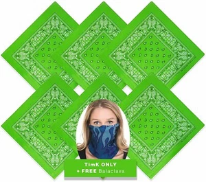 22"x22" Bandana Face Covering Sets | 100% Cotton - 6 Pack - Picture 1 of 6