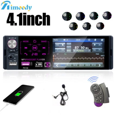 4.1" Autoradio Mit Bluetooth RDS AM TF USB RDS AUX MP5 Player 1DIN Touch Screen - Bild 1 von 4