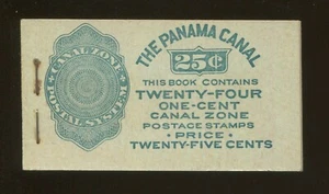 1924 United States Canal Zone Stamp #71e Mint F/VF Full Booklet, 4 Panes of 6 - Picture 1 of 2