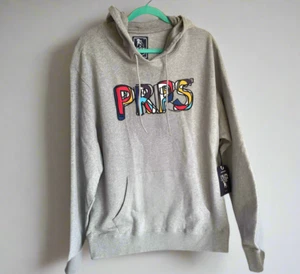 Prps Sweatshirt Hoodie Mens Medium Gray Pullover Logo Pockets Sweater - Picture 1 of 6