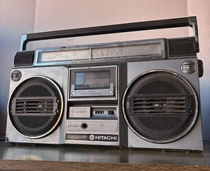 Vintage 80s Hitachi TRK-7040H FM/AM/SW Stereo Cassette Recorder Boombox - Works! - Picture 1 of 16