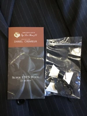 Daniel Cremieux 2-Piece Suit Mens 38S 32W Loro Piana Wool Gray Pinstriped $1995 - Image 1 of 4