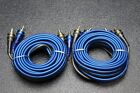 2 Pcs 15 Ft Rca Wire Blue Gray 2 Channel Car Amp Home Audio Stereo Bls 15