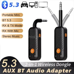 2 in 1 RX&TX Bluetooth 5.3 Receiver Transmitter Wireless 3.5mm Audio Adapter - Picture 1 of 26