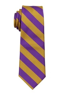 Boy's - Youth Purple and Gold School College Striped Necktie - NWT - Picture 1 of 2