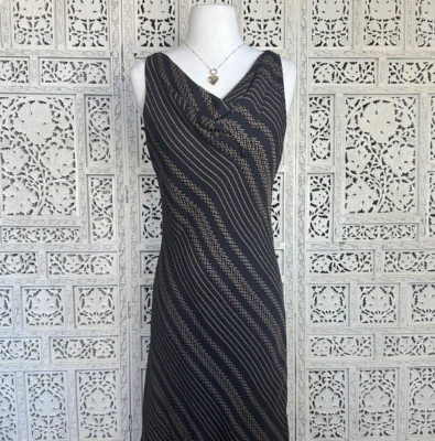 Vestido midi estilo sin mangas 100 % seda vintage años 90/Y2K talla mediana Foto 1 de 4