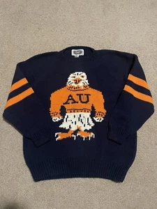 Vintage Auburn University Eagle Varsity Sweater 80s NCAA Football College Rare - Picture 1 of 4