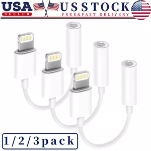 Paquete de 3 adaptadores de conector para auriculares iPhone cable auxiliar de 3,5 mm convertidor de cable para auriculares - Imagen 1 de 11