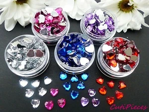 3D Nail Art 5mm Rhinestone Hearts Embellishments Flat Back Craft Gem Wedding Pot - Picture 1 of 7