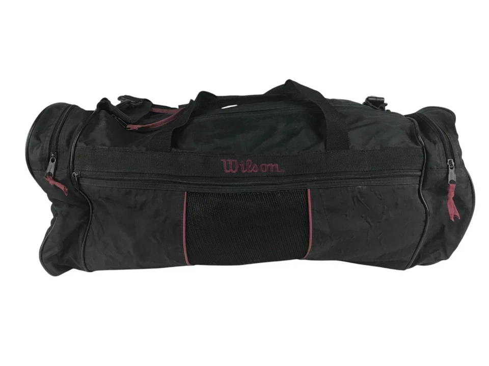 Bolso de Lona Wilson Unisex Negro/Marrón Nylon Deportes Correa para el Hombro Bolsillo con Cremallera Foto 1 de 4