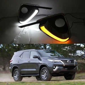 For Toyota Fortuner 2017-2018 s LED DRL Daytime Running Lights Fog Lamps Bumper  - Foto 1 di 5
