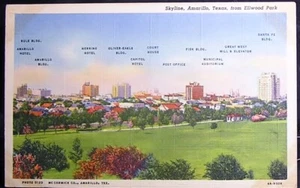 Skyline, Amarillo, Texas desde Ellwood Park-Publicado 1936 - Imagen 1 de 2