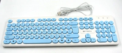 BYTECH Retro Keyboard Ergonomic Design - Blue - Image 1 of 3