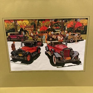 Auto Past Roger Lindquist Foil Print Aluminum 1973 signed mint 1900 & 1950’s (3) - Picture 1 of 11