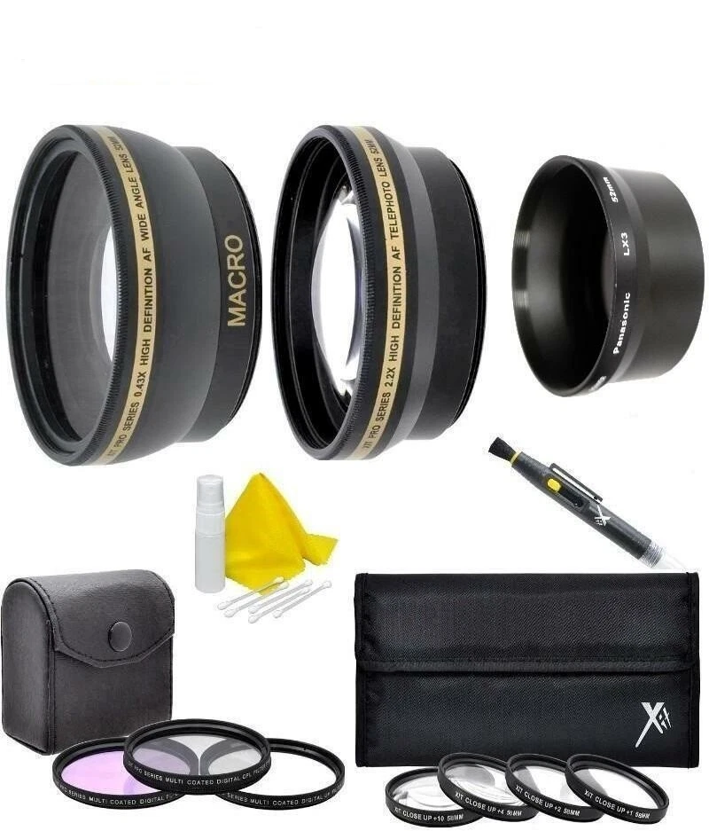 Accessory Kit for Panasonic Lumix DMC-LX3 (Wide angle, Telephoto, Filter Kit) - Image 1 of 4