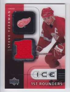2001-02 UD ICE STEVE YZERMAN JERSEY FIRST ROUNDERS Authentic Game Used Wings - Bild 1 von 1
