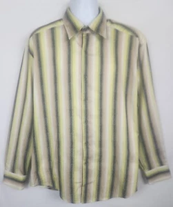Robert Graham Shirt Mens XL Long Sleeve Flip Cuff Button Up Striped Cotton - Picture 1 of 17