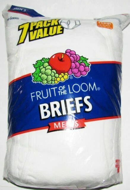 Fruit of the Loom Mens Brief - White, XL, 7-Pack