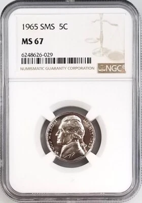 1965 SMS Jefferson Nickel certified MS 67 by NGC! - Image 1 of 4