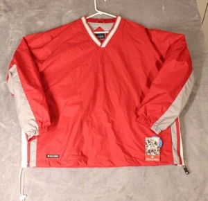 Holloway V-Neck Red and Gray Pullover Windbreaker Jacket Mens Size Large - Picture 1 of 5