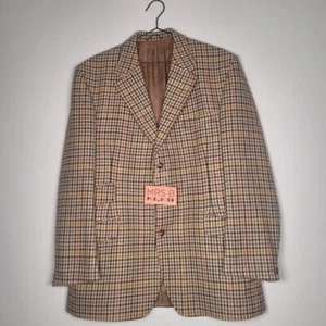 Crombie Jacket Tweed Check 42 Brown Pure New Wool Blazer Jacket Made in England - Picture 1 of 12